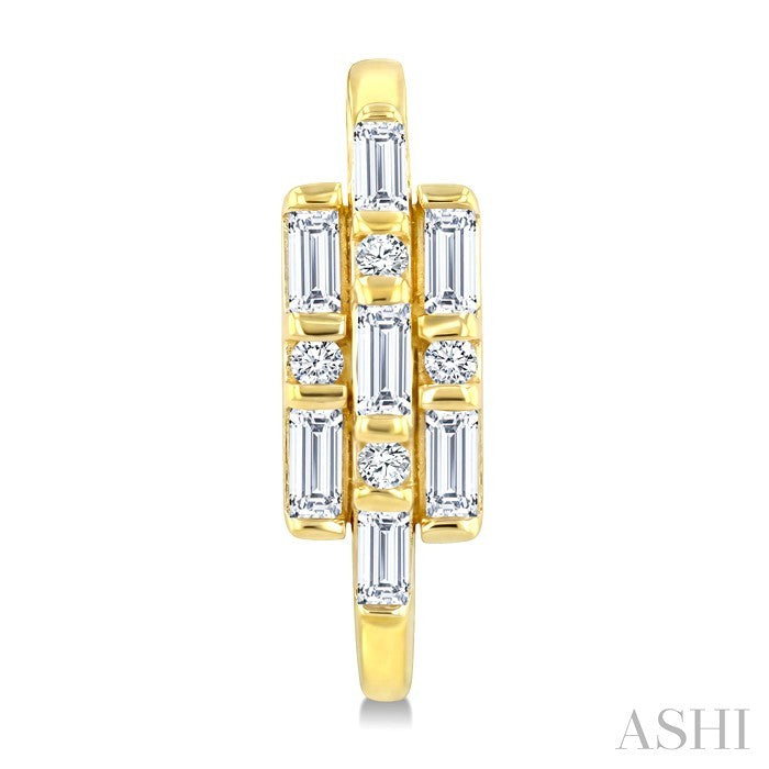 Fusion Diamond Fashion Half Hoop Earrings