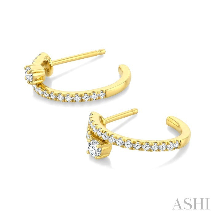 Diamond Fashion Half Hoop Earrings