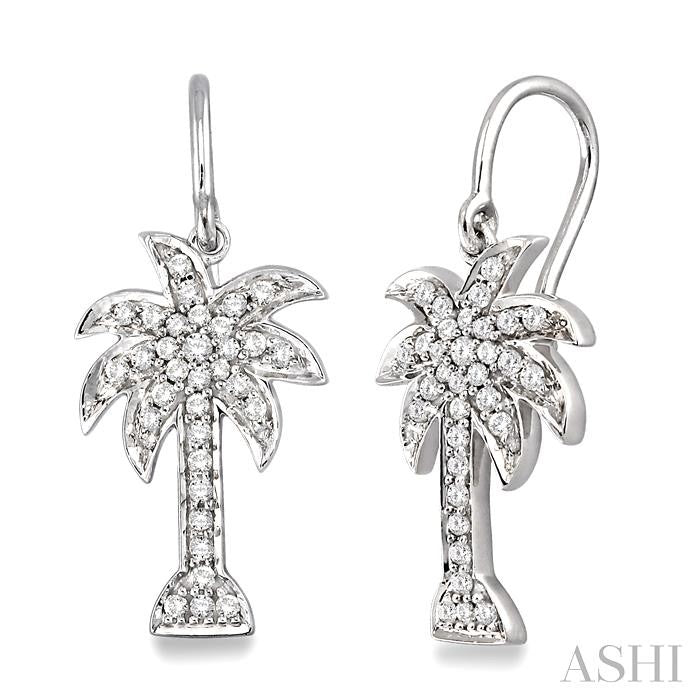 Palm Tree Diamond Fashion Earrings