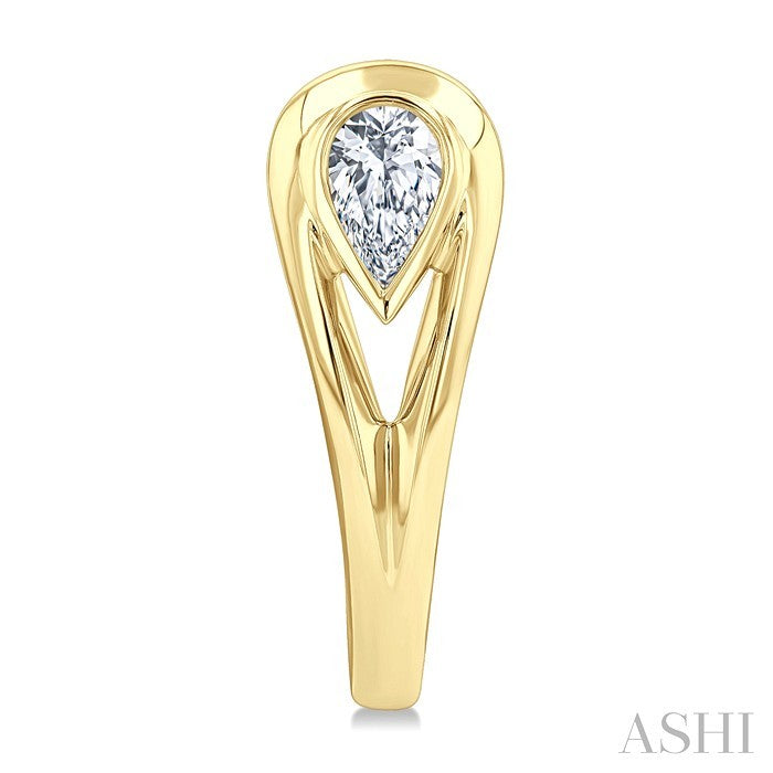 Pear Shape Diamond Half Hoop Fashion Earrings