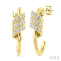 Twine Diamond Fashion Half Hoop Earrings