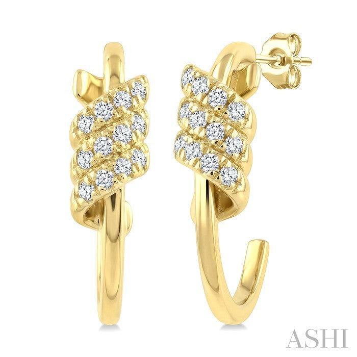Twine Diamond Fashion Half Hoop Earrings