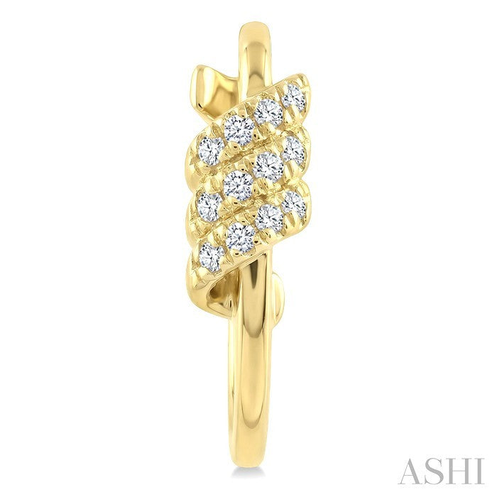 Twine Diamond Fashion Half Hoop Earrings