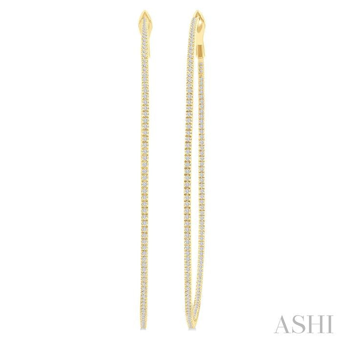 Inside-Out Diamond Skinny Hoop Earrings