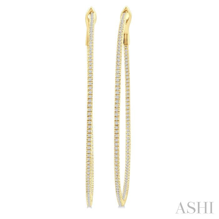 Inside-Out Diamond Skinny Hoop Earrings