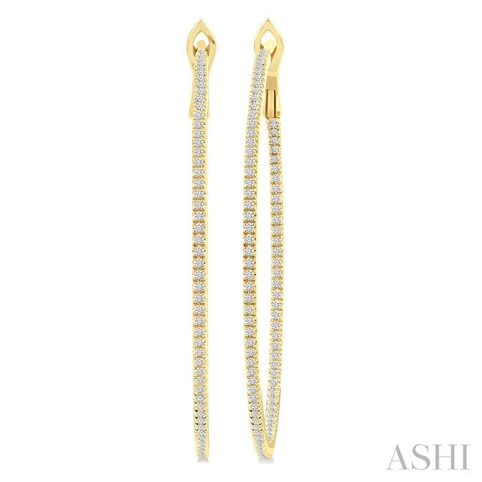 Inside-Out Diamond Skinny Hoop Earrings