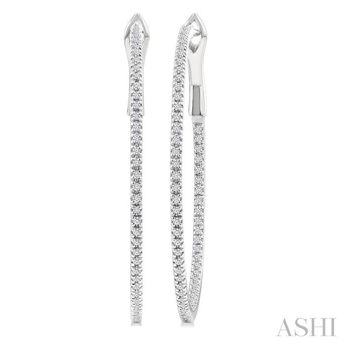 Inside-Out Diamond Skinny Hoop Earrings