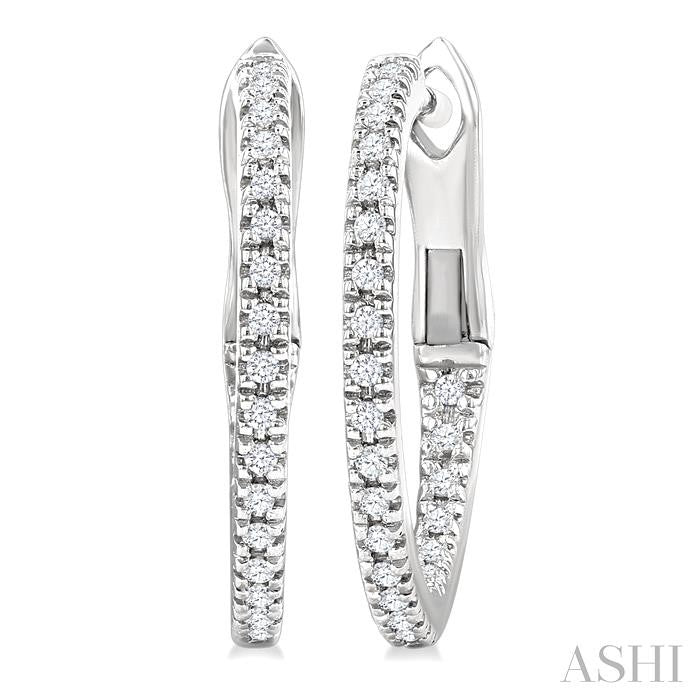 Inside-Out Diamond Skinny Hoop Earrings