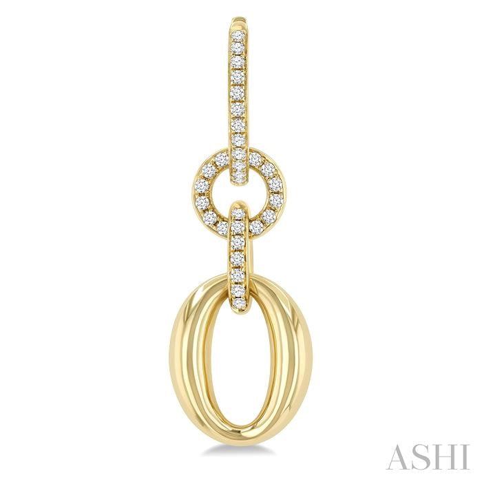 Aeris Gold Drop Interlock Diamond Fashion Earrings