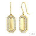 Emerald Shape Diamond Fashion Earrings