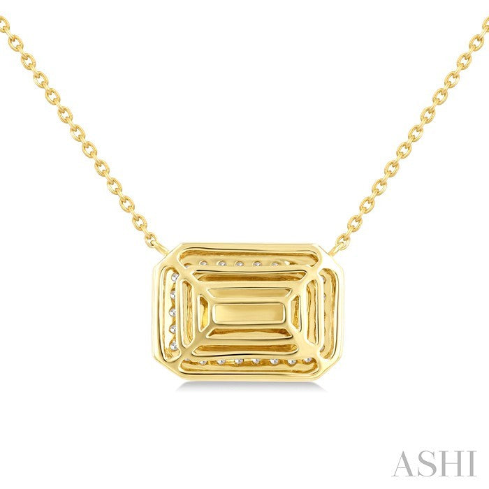 Emerald Shape Diamond Fashion Pendant