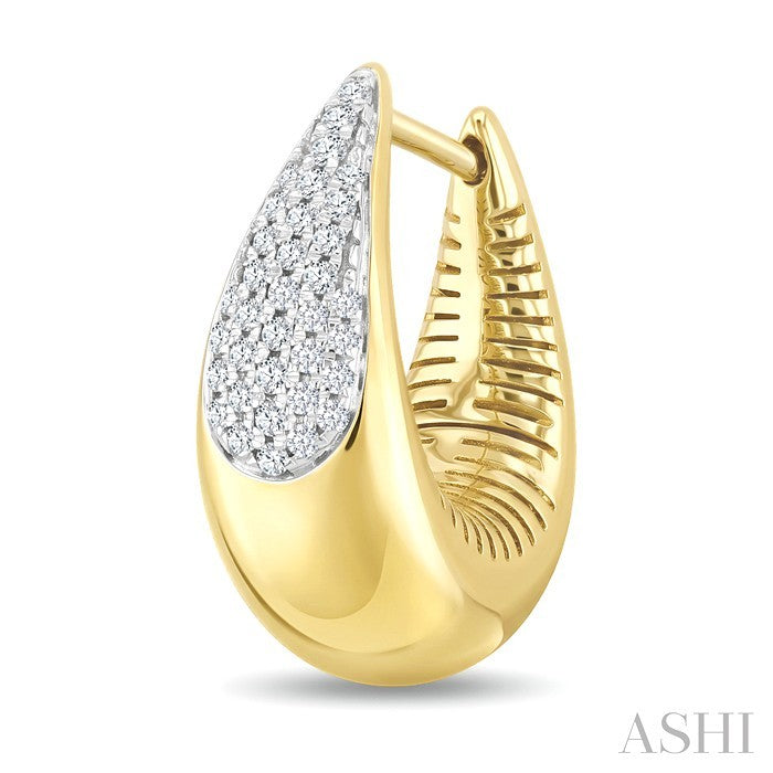 Tear Drop Diamond Huggie Fashion Earrings