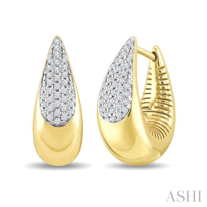 Tear Drop Diamond Huggie Fashion Earrings