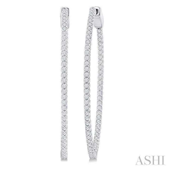 Inside-Out Diamond Oval Hoop Earrings