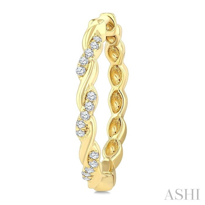 Swirl Diamond Fashion Hoop Earrings