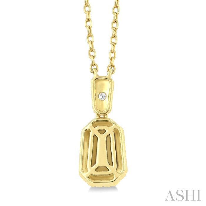 Golden Glow Emerald Shape Diamond Fashion Pendant