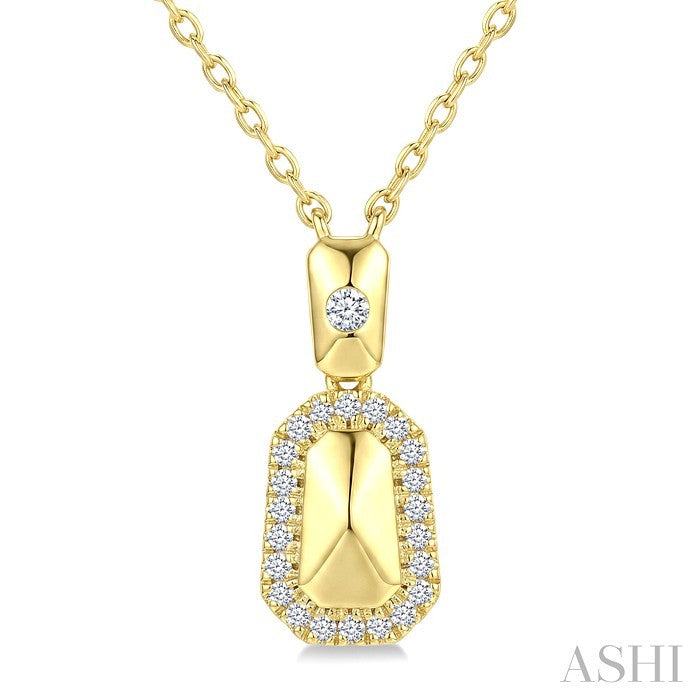 Golden Glow Emerald Shape Diamond Fashion Pendant