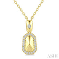 Golden Glow Emerald Shape Diamond Fashion Pendant