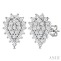 Pear Shape Petite Cluster Diamond Fashion Earrings