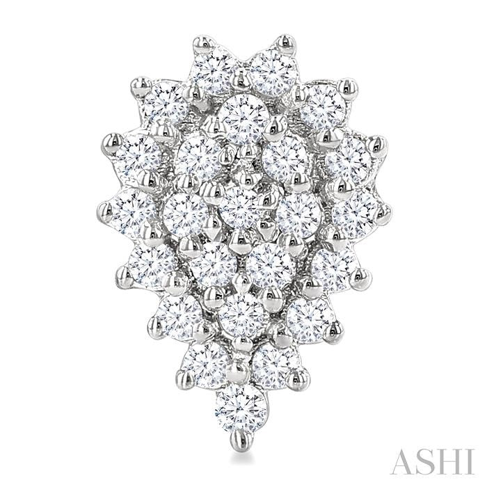 Pear Shape Petite Cluster Diamond Fashion Earrings