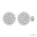 Round Shape Petite Cluster Diamond Fashion Earrings