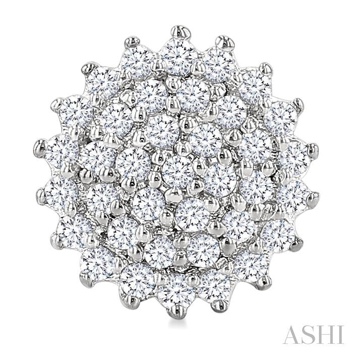 Round Shape Petite Cluster Diamond Fashion Earrings
