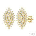 Marquise Shape Petite Cluster Diamond Fashion Earrings