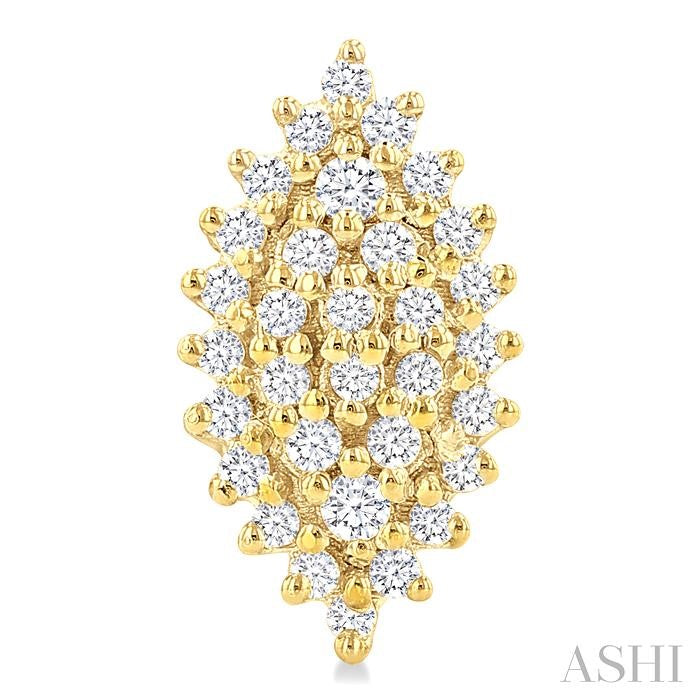 Marquise Shape Petite Cluster Diamond Fashion Earrings