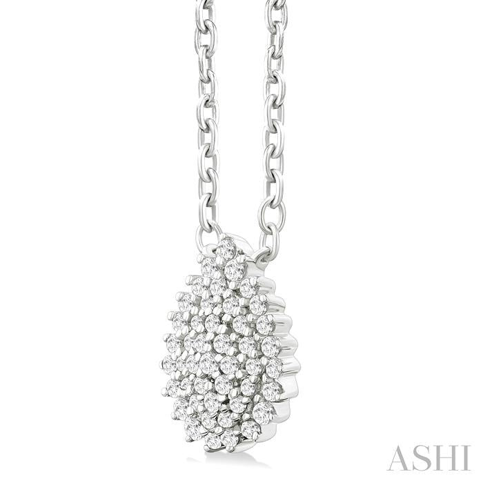 Pear Shape Petite Cluster Diamond Fashion Pendant