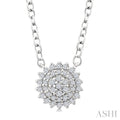 Round Shape Petite Cluster Diamond Fashion Pendant