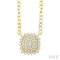 Cushion Shape Petite Cluster Diamond Fashion Pendant