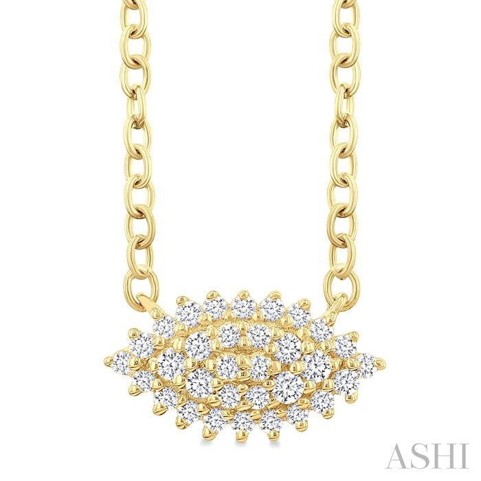 Marquise Shape East-West Petite Cluster Diamond Fashion Pendant