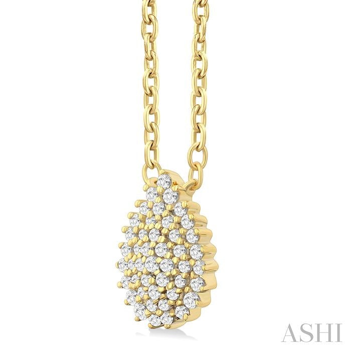 Pear Shape Petite Cluster Diamond Fashion Pendant
