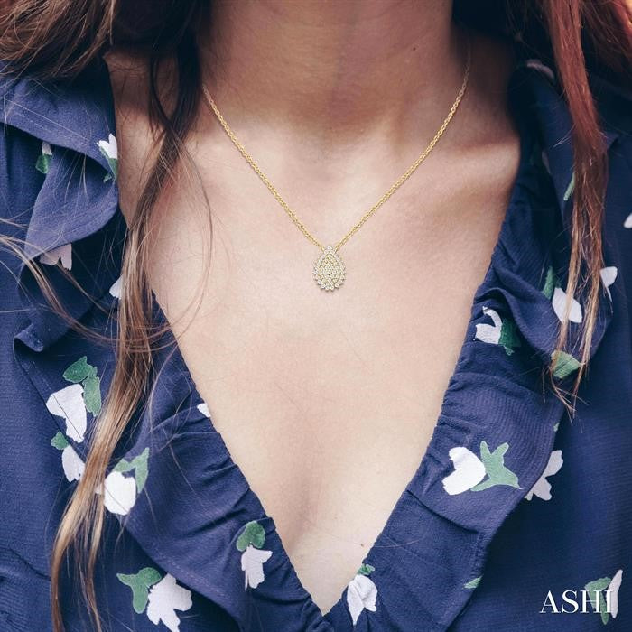 Pear Shape Petite Cluster Diamond Fashion Pendant
