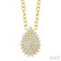 Pear Shape Petite Cluster Diamond Fashion Pendant