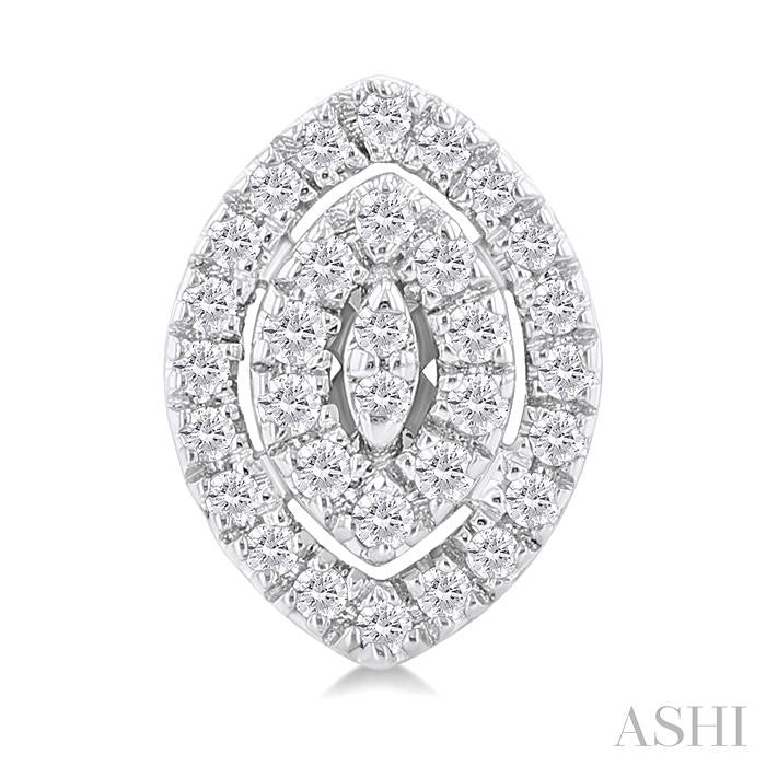 Marquise Shape Petite Halo Diamond Fashion Earrings