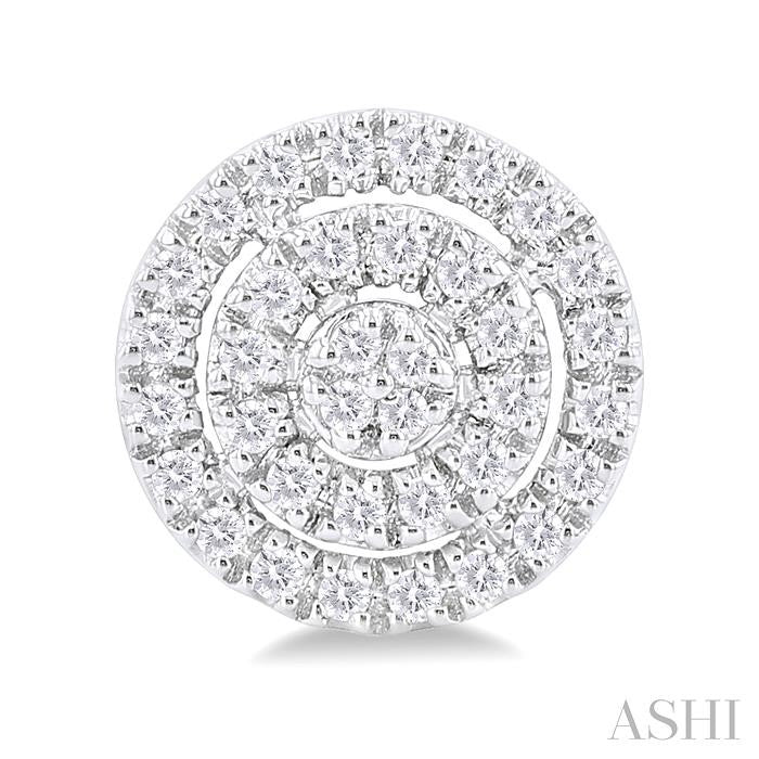 Round Shape Petite Halo Diamond Fashion Earrings