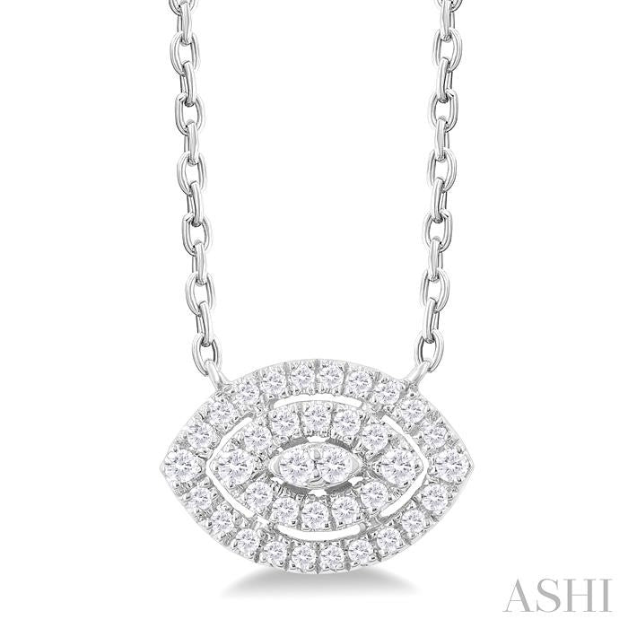 Marquise Shape Petite Halo Diamond Fashion Pendant