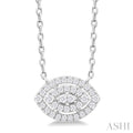 Marquise Shape Petite Halo Diamond Fashion Pendant
