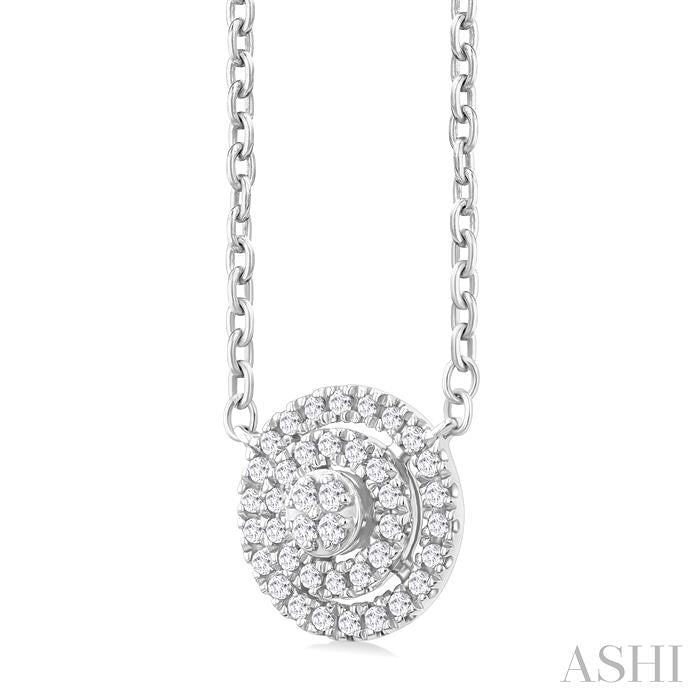 Round Shape Petite Halo Diamond Fashion Pendant