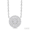Round Shape Petite Halo Diamond Fashion Pendant