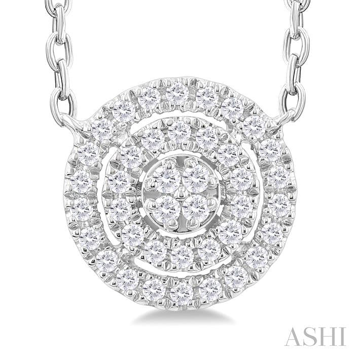 Round Shape Petite Halo Diamond Fashion Pendant