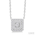 Princess Shape Petite Halo Diamond Fashion Pendant