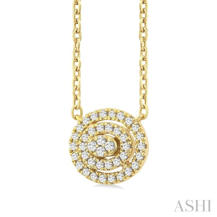 Oval Shape Petite Halo Diamond Fashion Pendant