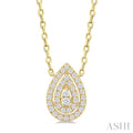 Pear Shape Petite Halo Diamond Fashion Pendant