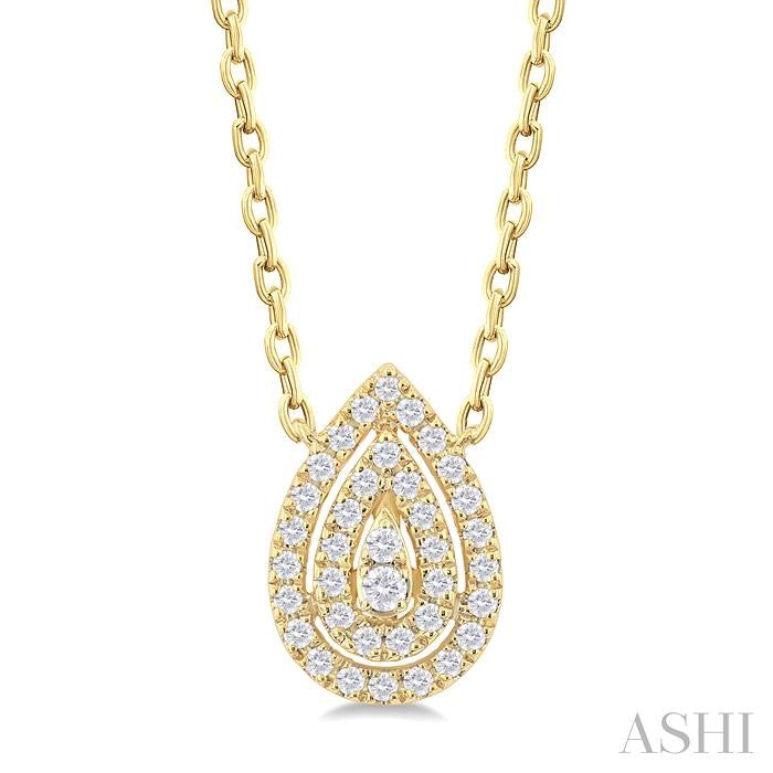 Pear Shape Petite Halo Diamond Fashion Pendant