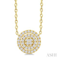 Round Shape Petite Halo Diamond Fashion Pendant