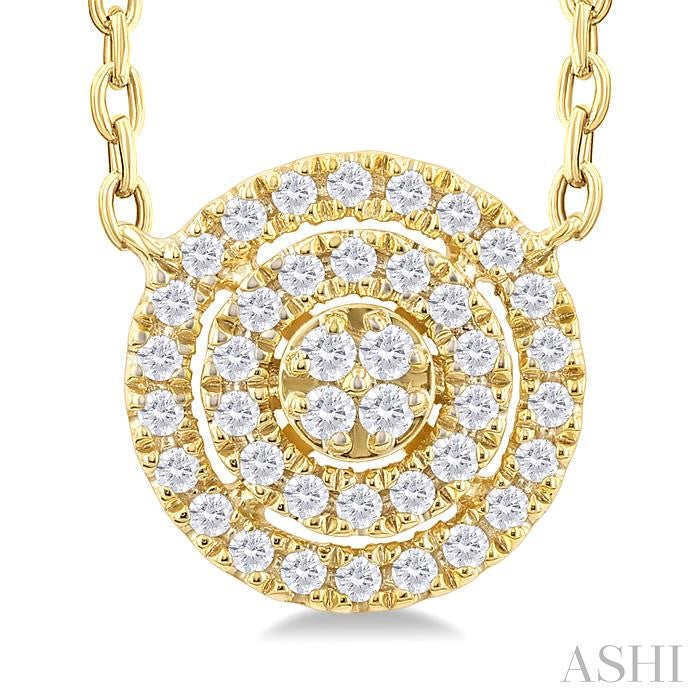 Round Shape Petite Halo Diamond Fashion Pendant