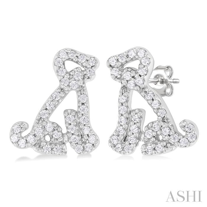 Dog Petite Diamond Fashion Earrings