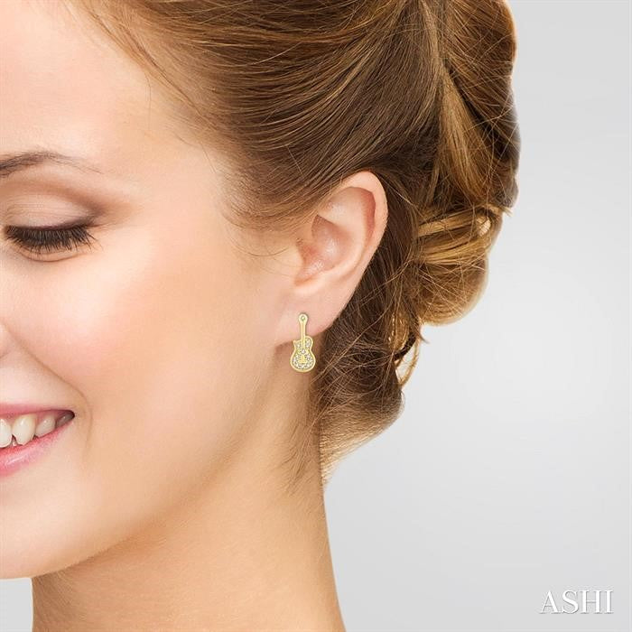 Guitar Petite Diamond Fashion Earrings